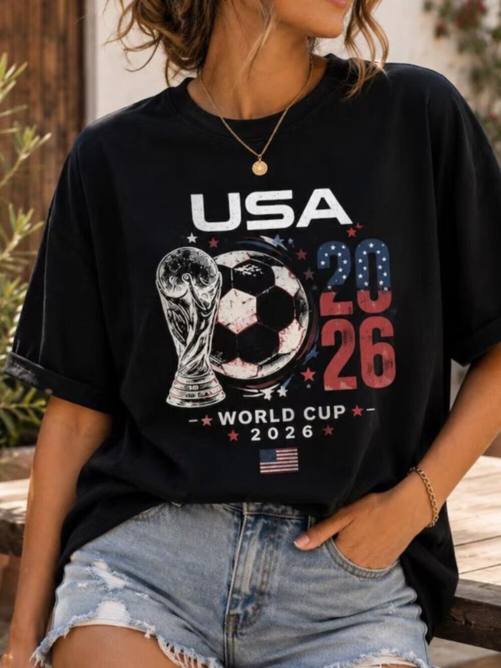 USA Soccer World Cup 2026 Tee Vintage Patriotic Graphic Z T Shirt  91